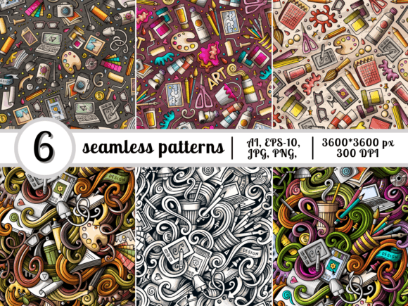 ART and DESIGN Doodle Seamless Patterns