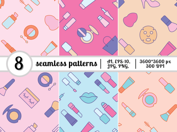Cosmetics Seamless Patterns for Design