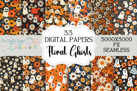 Floral Ghosts Seamless Patterns Bundle for Creative Projects