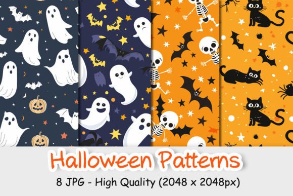 Ghosts Pumpkins Halloween Patterns: The Ultimate Digital Resource for Spooky Creations