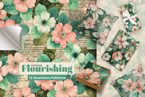 Pastel Flourishing Seamless Patterns