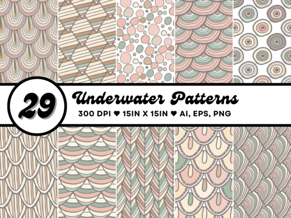 Underwater Seamless Patterns: Mermaid Vibes for Creative Projects